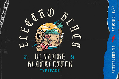 Electro Black Vintage Blackletter blackletter design font fonts letteing typeface vintage