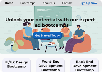 Bootcamp website bootcamp bootcampwebsite branding dailyui design education learning ui ux webdesign website design