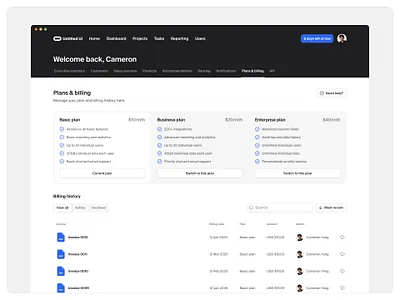 Plans & billing — Untitled UI billing billing settings design system figma figma design system minimal preferences pricing cards pricing page product design settings table ui ui design ui library user interface