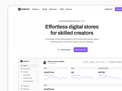 Online store platform — Untitled UI design system figma design system gumroad landing page lemon squeezy marketing site minimal minimalism online store paddle product design stripe ui kit ui library user interface web design website