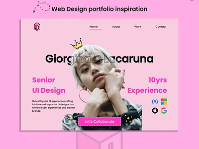 Web Portfolio - Senior UI Design Web Portfolio clean clear design design thinking designer figma good design inspiration mobile app mockup pink portolio design ui ui design uiux design ux web design