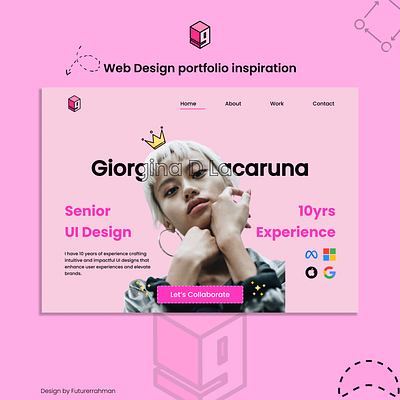 Web Portfolio - Senior UI Design Web Portfolio clean clear design design thinking designer figma good design inspiration mobile app mockup pink portolio design ui ui design uiux design ux web design