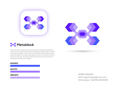 Technology, Blockchain Modern Logo Design app logo blockchain logo brand identity branding company logo creative logo cryptocurrency ethereum geometric graphic design hexagon logo logo logo design logo designer modern logo startup business logo symbol tech technology