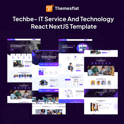 IT Service And Technology React NextJS Template advanced features business growth customizable templates cutting edge technology digital solutions fast performance graphic design high performance it services modern design nextjs professional web design reactjs responsive web seo optimized tech innovation tech solutions user experience web development web template