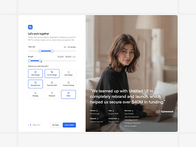 Contact our team — Untitled UI contact contact form contact us design system figma design system form minimal minimalism onboarding product design sign up slider testimonial ui ui design ui kit ui library user interface