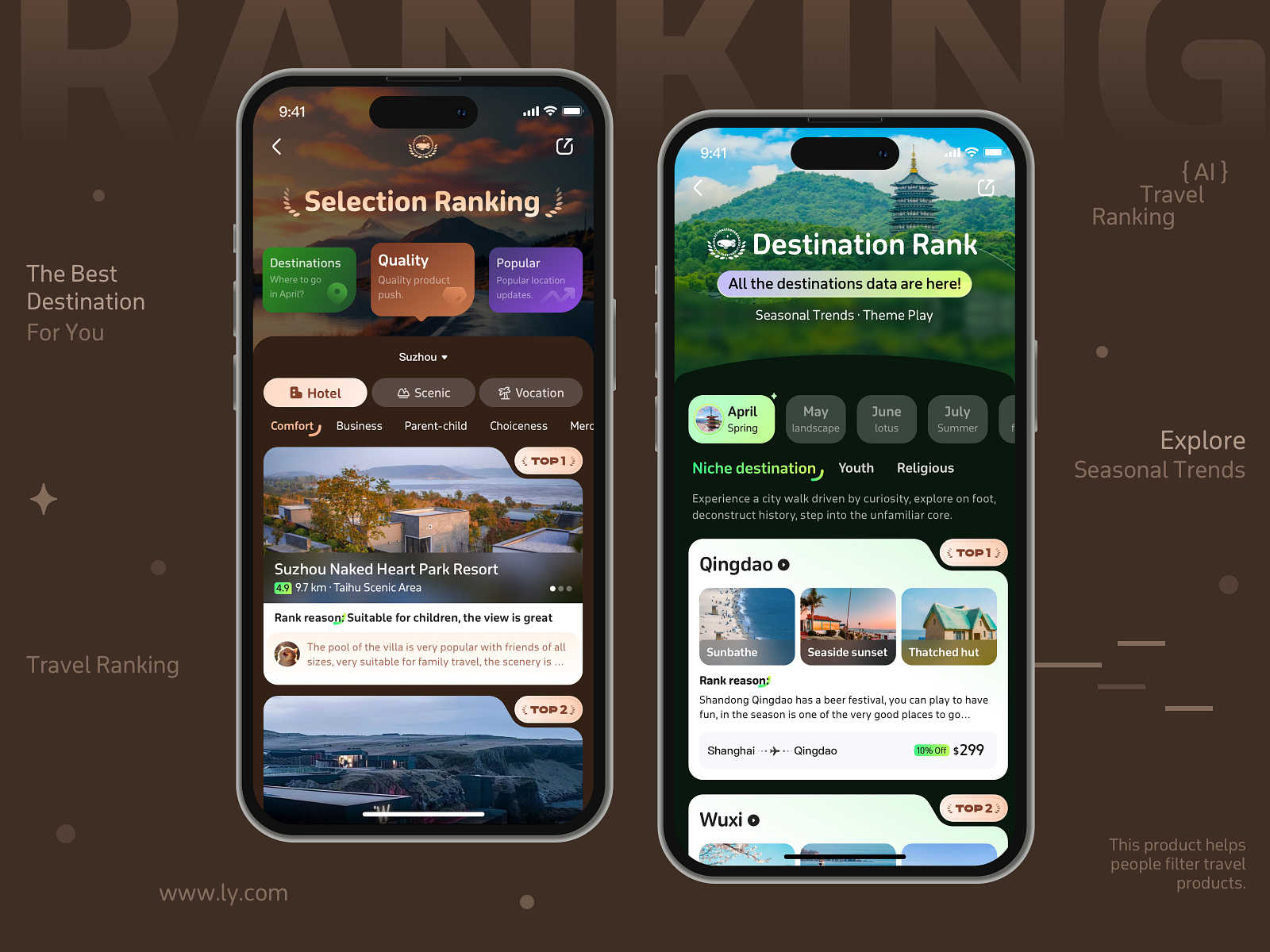 Travel Ranking UI Design by DAO UI Design Studio on Dribbble