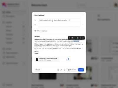 New message — Untitled UI design system email figma figma design system figma ui kit mail message minimal product design rich text send message text editor ui ui design ui kit ui library user interface