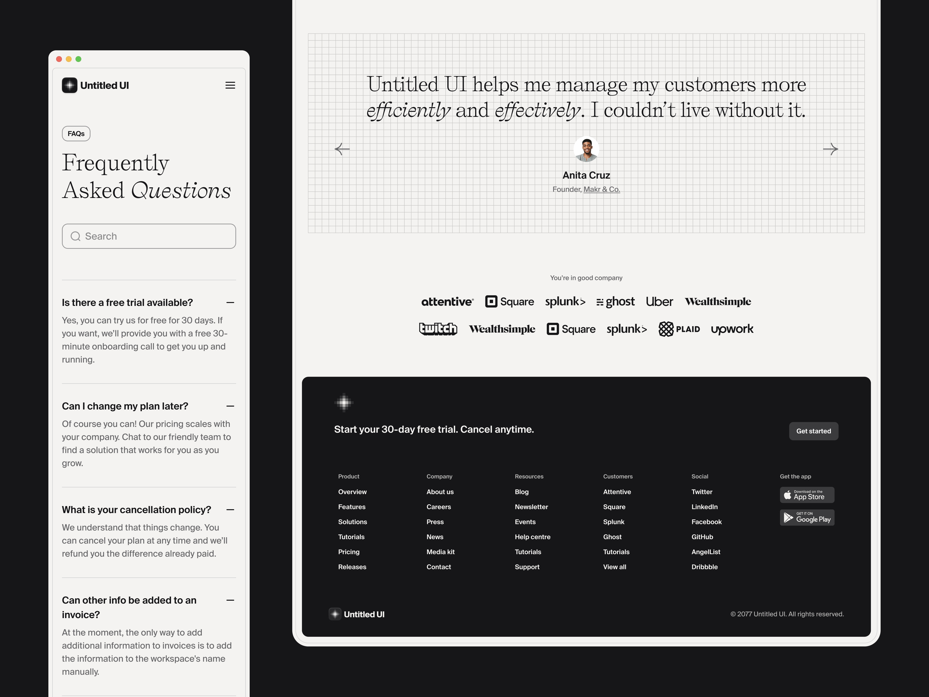 Frequently Asked Questions (FAQs) — Untitled UI by Jordan Hughes® on ...
