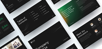 Dark Mode Company Profile Deck ppt design