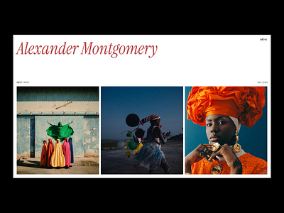 Alexander Montgomery | Visual Portfolio design first screen hero section photographer photography portfolio ui web design