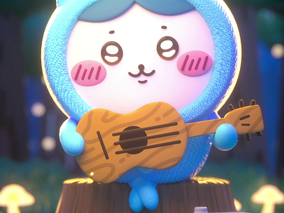 3D ASMR I PAJAMA HACHIWARE WITH GUITAR😺 3d 3dart 3dcharacter 3dmodeling animal animation asmr branding cat character children cozy cute design hachiware healing illustration kids night