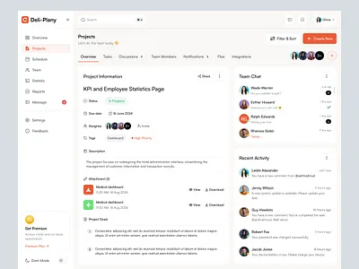 Project Management Dashboard admin b2b daily planner dashboard delisas project dashboard project management saas sas task dashboard to ui ux web app web ui