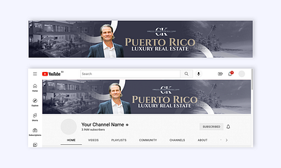 Realtor Youtube channel Banner Design banner design facebook cover real estate real estate banner realto fb banner realtor realtor youtube banner web banner youtube channel art