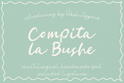 Compita la Bushe https://creativemarket.com/OKSHUTYPECO/28253719 bundle creativemarket cute fancy fonts hamdwritten handmade madewithcreativemarket multilanguage trend