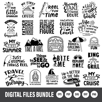 Summer Quotes Vector Set adobe adobe illustrator clipart graphic design illustration quotes summer t shirt quotes