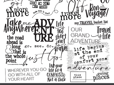 Travel Word Art Set adobe adobe illustrator clipart graphic design illustration quotes travel