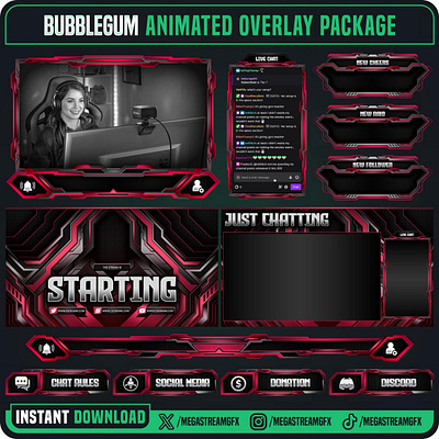 Pink Color Stream Pack | Professional Pink Overlay kick overlays