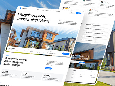 LuxEstate - Real Estate Landing Page agency buy faq hero home hostel hotel house landing page properties property real estate rent sell villa web design