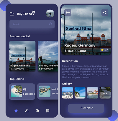 App mobile Buy Island appdesigner application appmobile blue designer germany graphic design island uiux uiuxdesigner webdesigner webdevelopment website