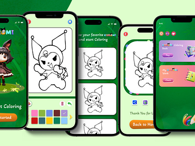 Kids Coloring App app apps apps design coloring app creative design design figma figma app figma apps figma design figma ui graphic design kids app mobile app mobile apps ui mobile figma ui ui uiux uiux designing