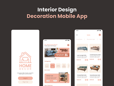 Interior Design Decoration Mobile App UI Design project animation branding graphic design logo motion graphics ui