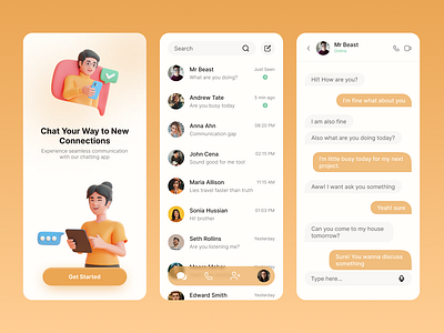 Chatter - Chat Mobile App app app ui chat app ui chatapp chatting app creativejaweria design graphic design home page jaweriamehboob ui uiux ux