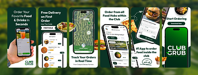 iOS App Store / Playstore Preview Design app club design food format golf grub grubhub ios preview store preview ui