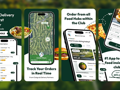 iOS App Store / Playstore Preview Design app club design food format golf grub grubhub ios preview store preview ui