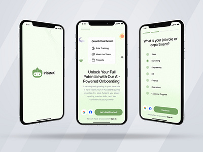InitiateX - AI Assistant: Employee Onboarding branding design figma figmadesign graphic design illustration logo ui uidesign uiux