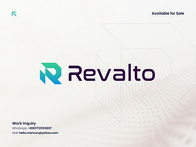 Revalto - R letter Modern Fintech Logo Design banking branding digital wallet ecomerce fintech letter mark letter r logo logo design logo designer logo icon logo mark logo type modern logo money ninancial online bank revalto transaction wallet