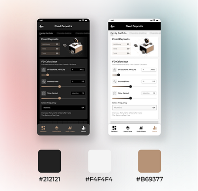 Fixed Deposits calculator app design ui ux
