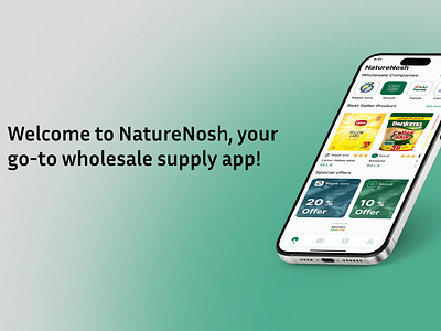 NatureNosh Wholesale supply app 3d app branding figma graphic design market mobile mockup ui wholesupply