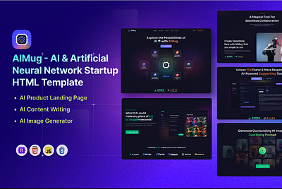 AI & Artificial Neural Network Startup Template ai branding graphic design neural