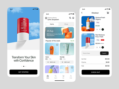 Ecommerce Beauty Product App app design beauty app beauty product app cosmetics app e commerce app ecommerce app mobile design online store product design shop store uiux