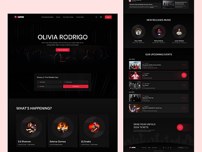 Concert Ticket Booking Website app clean concert entertainment event festival landing page live concert music music festival platform streaming website ticket ticket booking ticket selling ui ux web design website website redesign