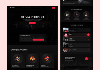 Concert Ticket Booking Website app clean concert entertainment event festival landing page live concert music music festival platform streaming website ticket ticket booking ticket selling ui ux web design website website redesign