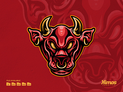 Head Bull Vector Illustration animal branding bull bulls cartoon character design graphic design icon illustration logo mascot ui ux vector