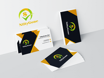 NiftyGone Logo and Business Card Design branding business card design figma illustrator logo logo design new niftygone photoshop trending design uiux designer