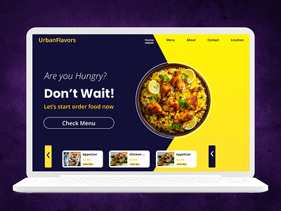 Restaurant Landing Page Design landing page design mobileapp restaurant landing page design ui uiux web desiggn