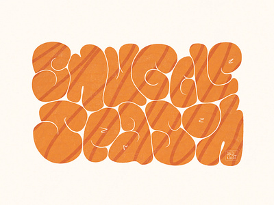 Snuggle Season Lettering autumn season chunky fonts chunky letters digital art fall design fall lettering graphic design hand lettering illustration inflated letters letter lettering orange poster design print design puffy snuggle season typography