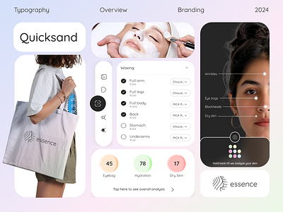 Essence Beauty Service App Case Study appbranding appdesign beautyappdesign beautyappointments beautydesign beautyjourney bento designcreativity minimalistdesign selfcare skinanalysis skincareapp skincareroutine skincaretech skinhealth typographydesign uiuxdesign uxinnovations