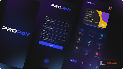 💲 ProPay app by econev app bank branding cards design econev evgheniiconev figma graphic design illustration lizzardlab logo payment propay ui ux vector