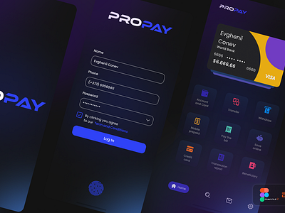 💲 ProPay app by econev app bank branding cards design econev evgheniiconev figma graphic design illustration lizzardlab logo payment propay ui ux vector