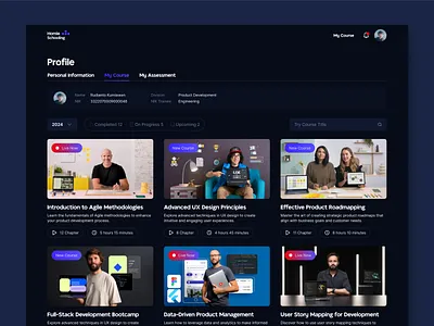 Online Course Dashboard Website branding company profile ui design uiux uiux design web design website design
