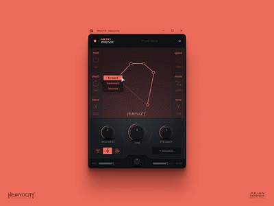 Micro FX - Heavyocity (VST plugin GUI) audio branding fader gui design interface knob music producer plugin teenage engineering vst