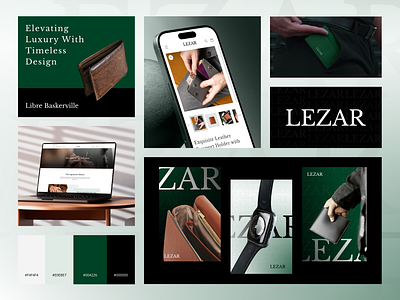 Lezar: Shopify Store Branding & UI bag black branding ecommerce figma green landing page leather logo mockup shopify shopify store shopify theme store ui uiux ux wallet web design woocommerce