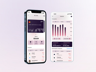 Finance App – featuring the Balance & Summary Report Screens! app app design clean design finance finance app ui uiux ux