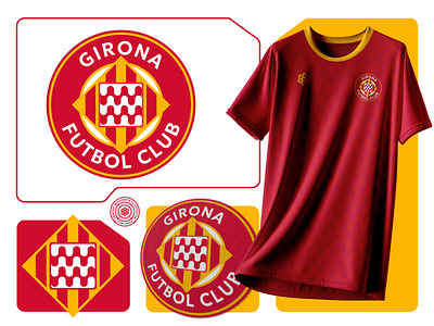 Girona FC Rebrand badge branding crest design football girona girona fc girona futbol girona logo girona rebrand girona redesign illustration logo rebrand soccer