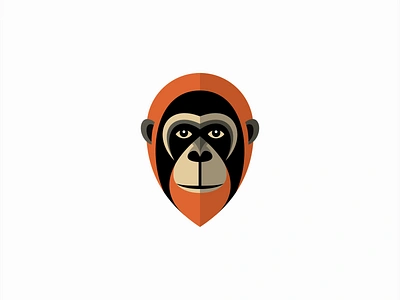 Geometric Orangutan Face Logo animal branding design emblem face geometric icon illustration logo mark mascot monkey orangutan primate sports vector zoo