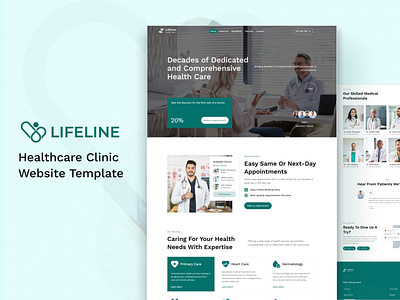 Lifelife : Health Clinic Website UI Design branding clinic web health care design healthcare web design healthclinic landing page medical website design minimal healthcare minimal webdesign mobilefriendlydesign modern healthcare seo for healthcare ui uiux design user interface user interface design web web design web development web site design